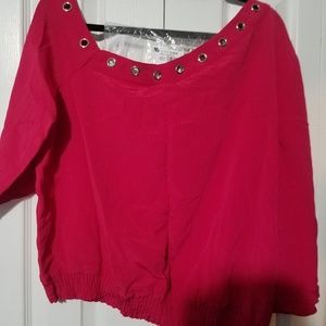 Jennifer Lopez -NWT - Never Worn Angle cut red top